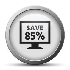 Computer Monitor icon on a silver button - SilverSeries N5