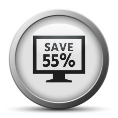 Computer Monitor icon on a silver button - SilverSeries N11