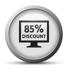 Computer Monitor icon on a silver button - SilverSeries N25