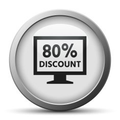 Computer Monitor icon on a silver button - SilverSeries N26