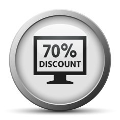 Computer Monitor icon on a silver button - SilverSeries N28