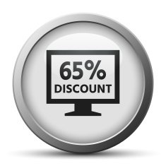 Computer Monitor icon on a silver button - SilverSeries N29
