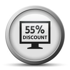 Computer Monitor icon on a silver button - SilverSeries N31