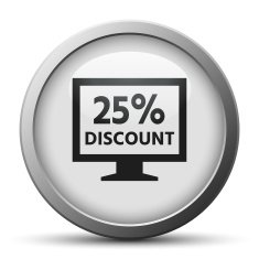Computer Monitor icon on a silver button - SilverSeries N37
