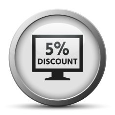 Computer Monitor icon on a silver button - SilverSeries N41