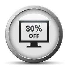 Computer Monitor icon on a silver button - SilverSeries N54