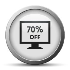 Computer Monitor icon on a silver button - SilverSeries N55
