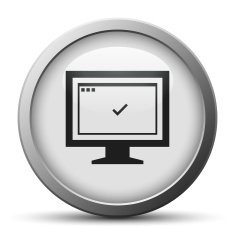 Computer Monitor icon on a silver button - SilverSeries N68