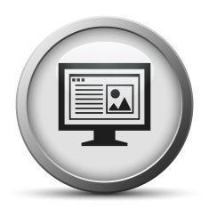 Computer Monitor icon on a silver button - SilverSeries N79