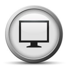 Computer Monitor icon on a silver button - SilverSeries N85