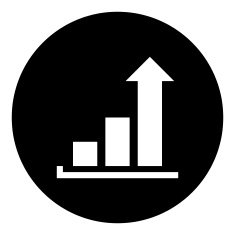 Bar Graph icon on a round button - DimSeries