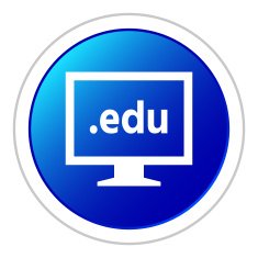 Computer Monitor icon on a round button - StickerSeries N32