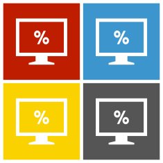 Computer Monitor icon on square buttons - SquareSeries N101