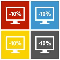Computer Monitor icon on square buttons - SquareSeries N105