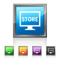 Computer Monitor icon on square buttons - SquaredSeries N101