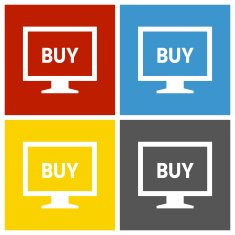 Computer Monitor icon on square buttons - SquareSeries N110