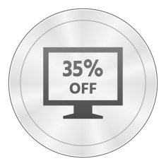 Computer Monitor icon on a round button - SharpSeries N16