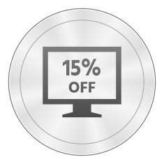 Computer Monitor icon on a round button - SharpSeries N18
