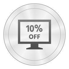 Computer Monitor icon on a round button - SharpSeries N26
