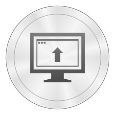 Computer Monitor icon on a round button - SharpSeries N27