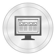 Computer Monitor icon on a round button - SharpSeries N35