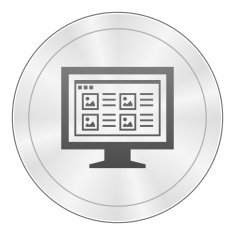 Computer Monitor icon on a round button - SharpSeries N37