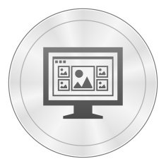 Computer Monitor icon on a round button - SharpSeries N38
