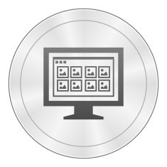 Computer Monitor icon on a round button - SharpSeries N39