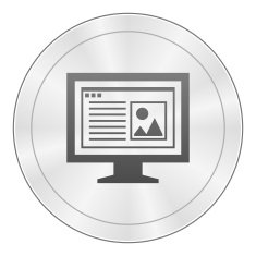 Computer Monitor icon on a round button - SharpSeries N41