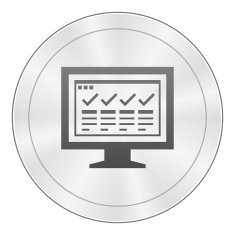 Computer Monitor icon on a round button - SharpSeries N42