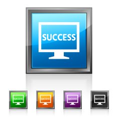 Computer Monitor icon on square buttons - SquaredSeries N106