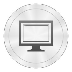 Computer Monitor icon on a round button - SharpSeries N44