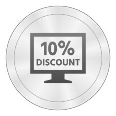 Computer Monitor icon on a round button - SharpSeries N46