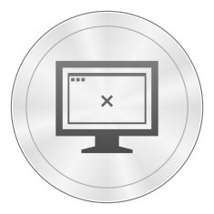 Computer Monitor icon on a round button - SharpSeries N49