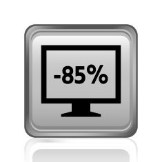 Computer Monitor icon on a square button - SteelSeries N74
