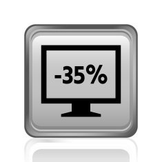 Computer Monitor icon on a square button - SteelSeries N84