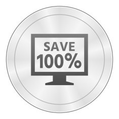 Computer Monitor icon on a round button - SharpSeries N50