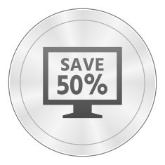 Computer Monitor icon on a round button - SharpSeries N60