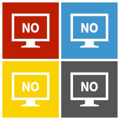 Computer Monitor icon on square buttons - SquareSeries N149