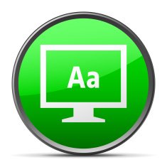 Computer Monitor icon on a round button - SlenderSeries N111