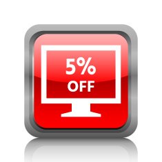 Computer Monitor icon on a square button - RubyRedSeries N51