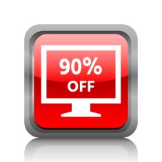 Computer Monitor icon on a square button - RubyRedSeries N53