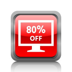 Computer Monitor icon on a square button - RubyRedSeries N54