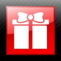 Gift Box icon on a square button - SleekSeries