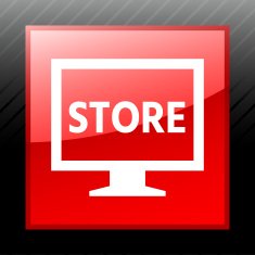 Computer Monitor icon on a square button - SleekSeries N86