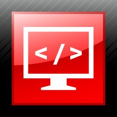 Computer Monitor icon on a square button - SleekSeries N89
