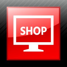 Computer Monitor icon on a square button - SleekSeries N107