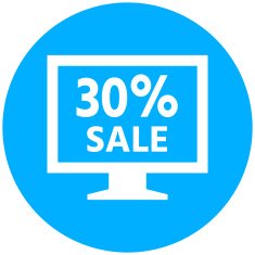 Computer Monitor icon on a round button - RoundSeries N11