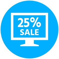 Computer Monitor icon on a round button - RoundSeries N12