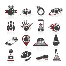 Bowling icon set